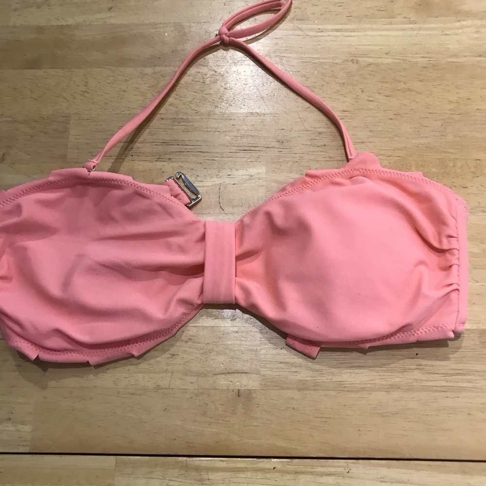 Express Salmon bikini top with hook close on back